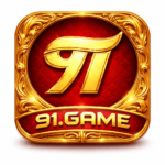 91 Game app interface with colorful gaming dashboard and bonus options
